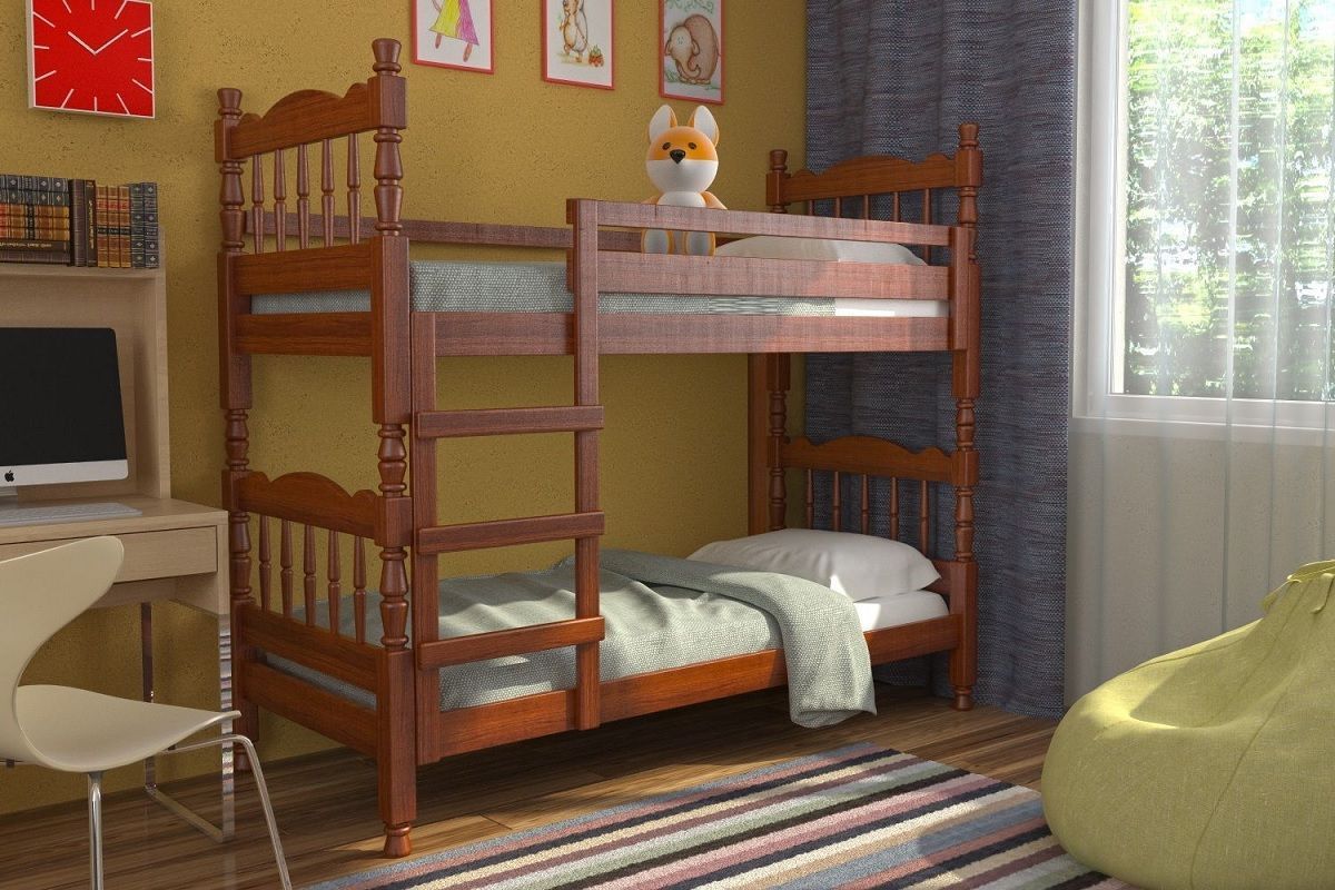 СОНЯ Кровать двухъярусная с 2 ящиками (Орех) | фото 2