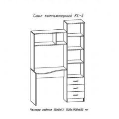 Компьютерный стол №5 (Венге/Анкор белый) | фото 2